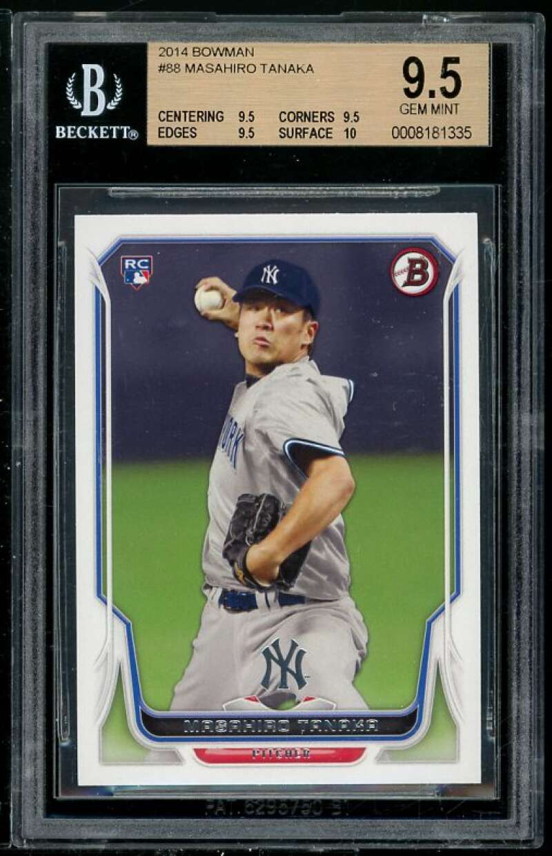 Masahiro Tanaka Rookie Card 2014 Bowman #88 BGS 9.5 (Read Description) Image 1