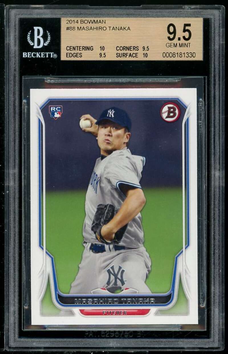 Masahiro Tanaka Rookie Card 2014 Bowman #88 BGS 9.5 (Read Description) Image 1