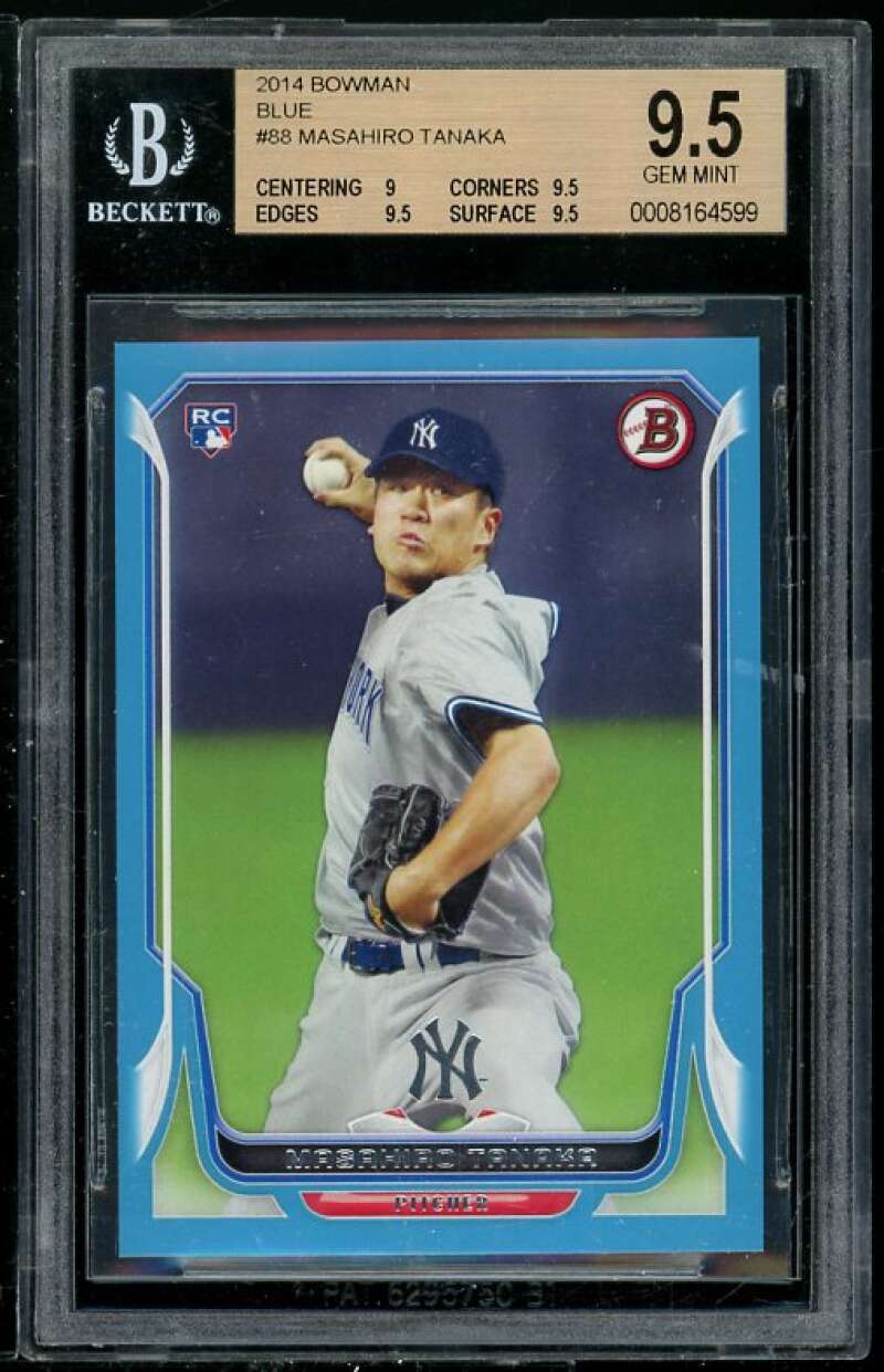 Masahiro Tanaka Rookie Card 2014 Bowman Blue #88 BGS 9.5 (Read Description) Image 1