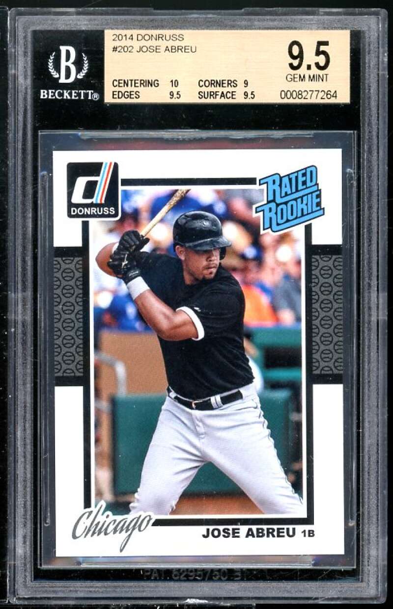 Jose Abreu Rookie Card 2014 Donruss #202 BGS 9.5 (Read Description) Image 1