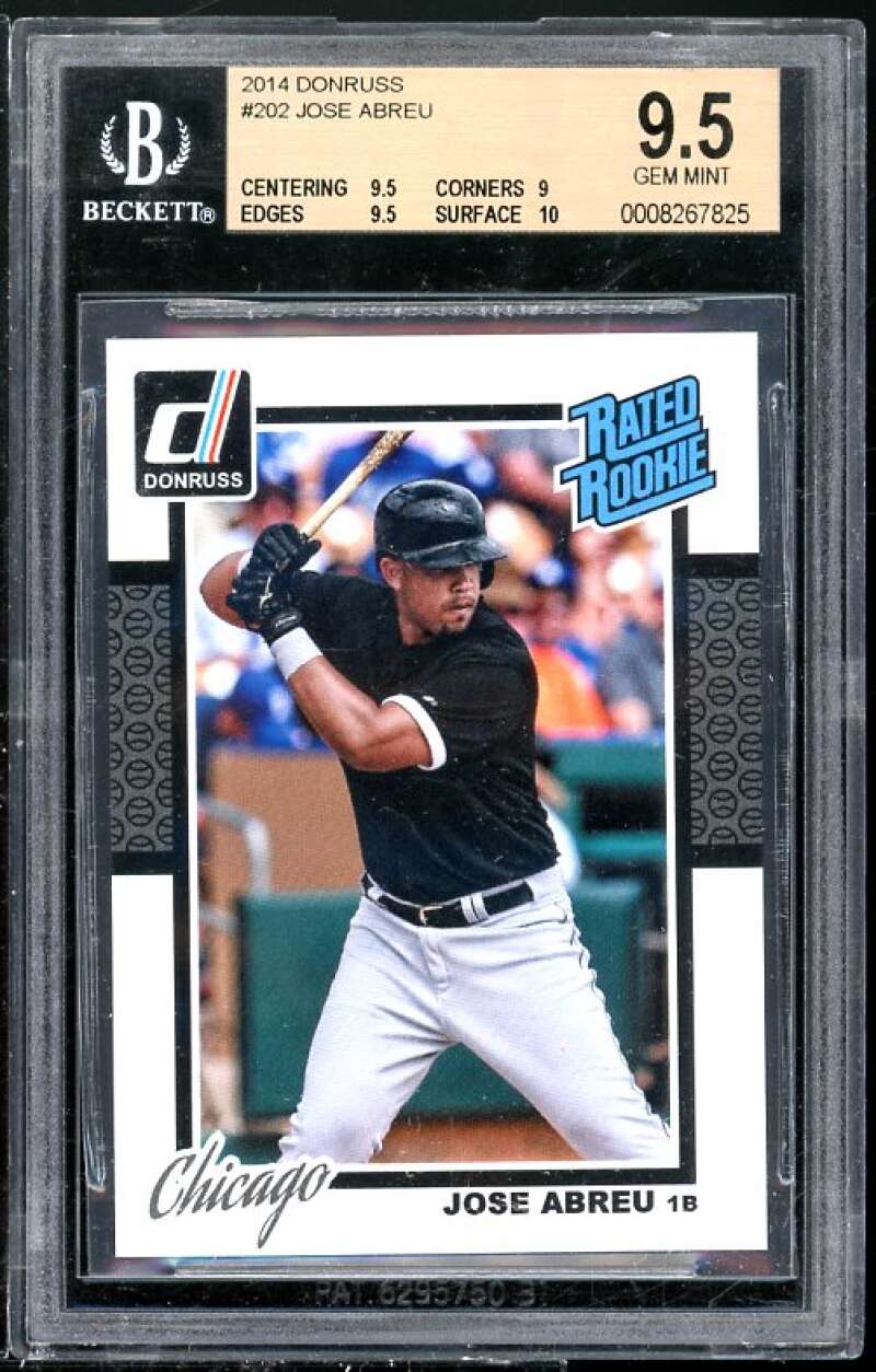 Jose Abreu Rookie Card 2014 Donruss #202 BGS 9.5 (Read Description) Image 1