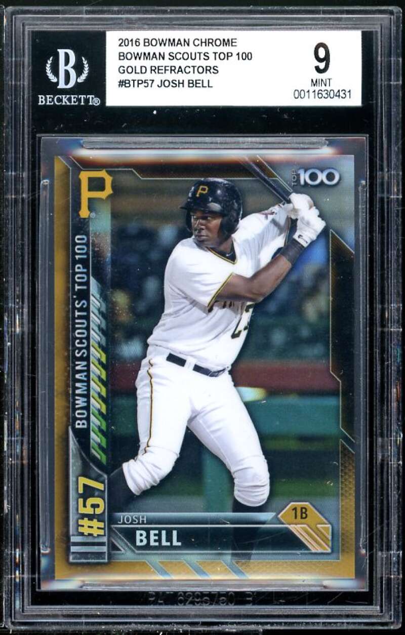 Josh Bell Card 2016 Bowman Chrome Souts Gold Ref #57 BGS 9 (Read Description) Image 1