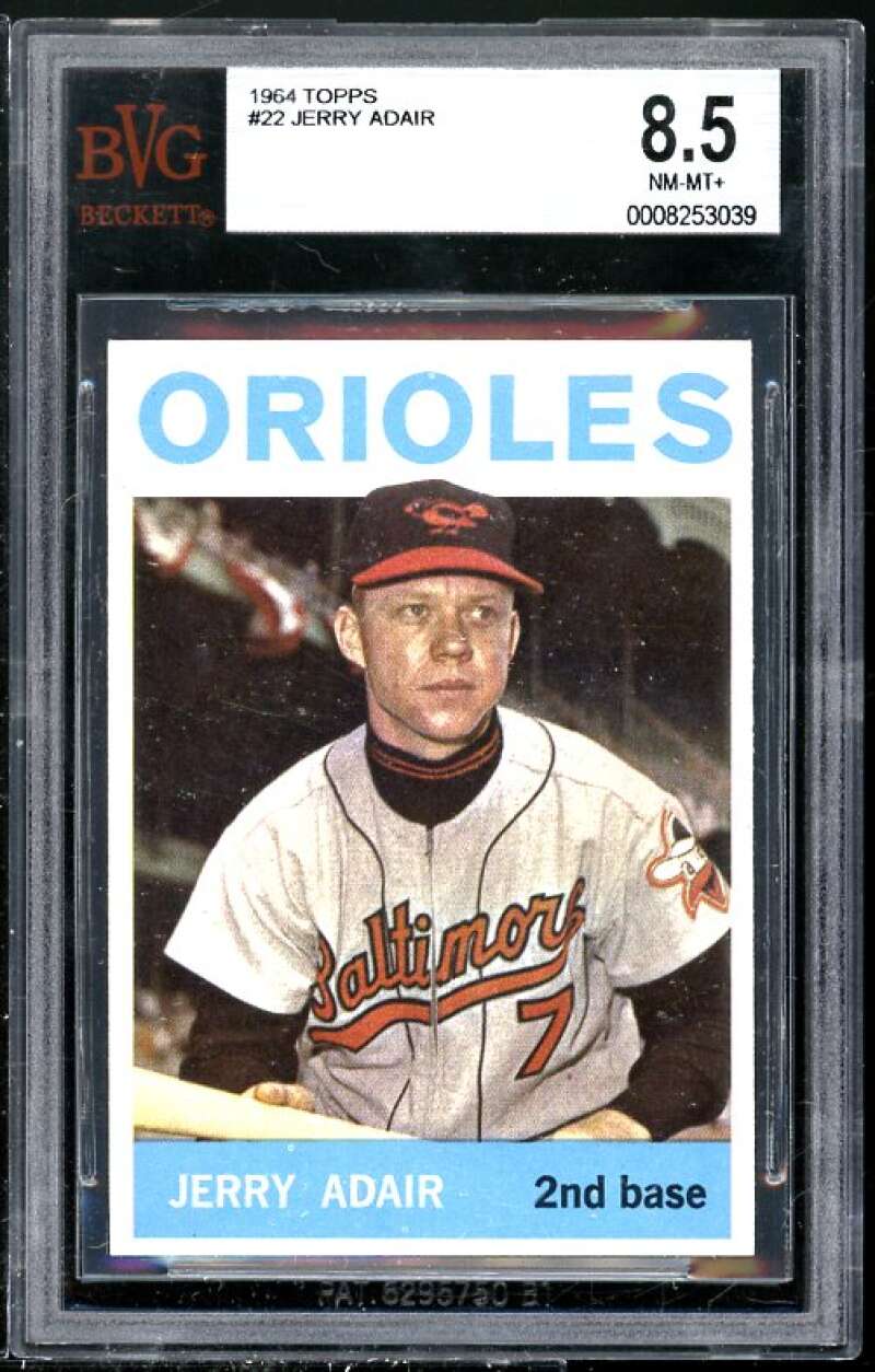 Jerry Adair Card 1964 Topps #22 BGS BVG 8.5 (Read Description) Image 1