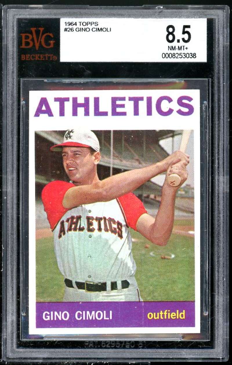 Gino Cimoli Card 1964 Topps #26 BGS BVG 8.5 (Read Description) Image 1