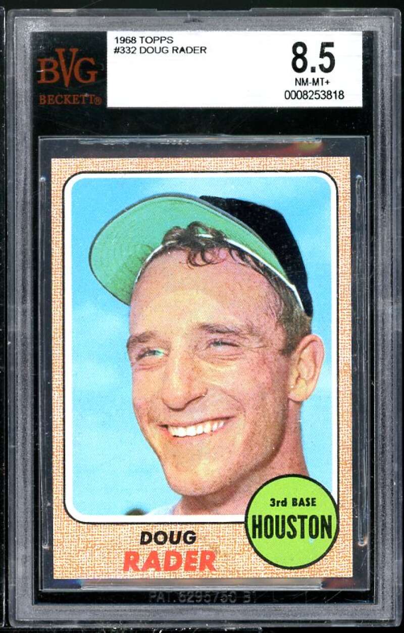 Doug Rader Card 1968 Topps #332 BGS BVG 8.5 (Read Description) Image 1