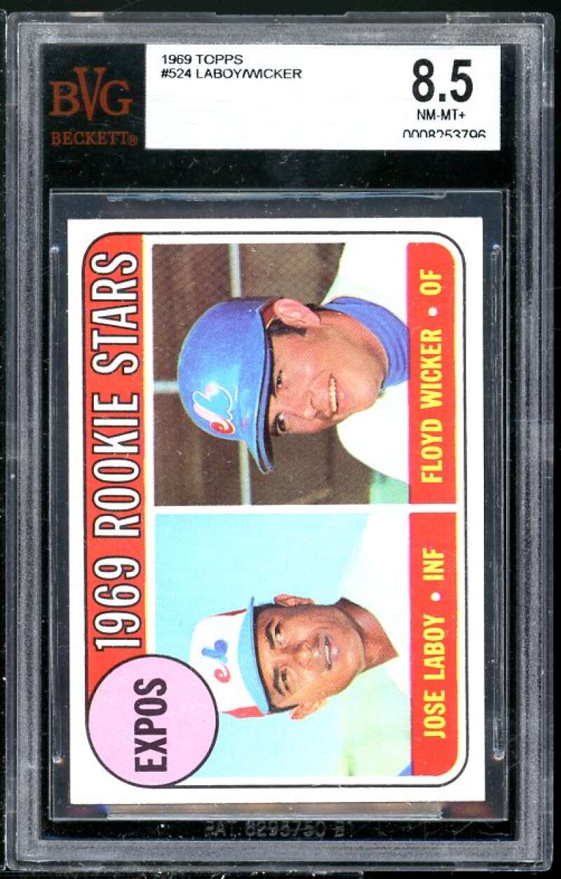 Jose Laboy/Floyd Wicker Rookie 1969 Topps #524 BGS BVG 8.5 (Read Description) Image 1