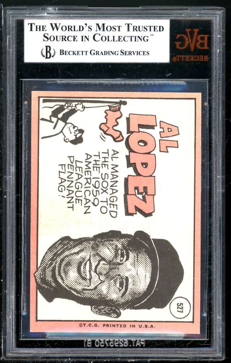 Al Lopez Card 1969 Topps #527 BGS BVG 8.5 (Read Description) Image 2