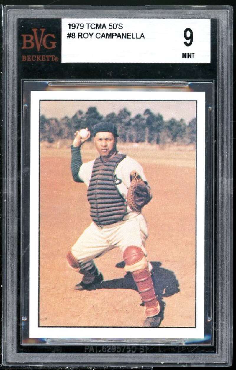 Roy Campanella Card 1979 TCMA 50's #8 BGS BVG 9 (Read Description) Image 1