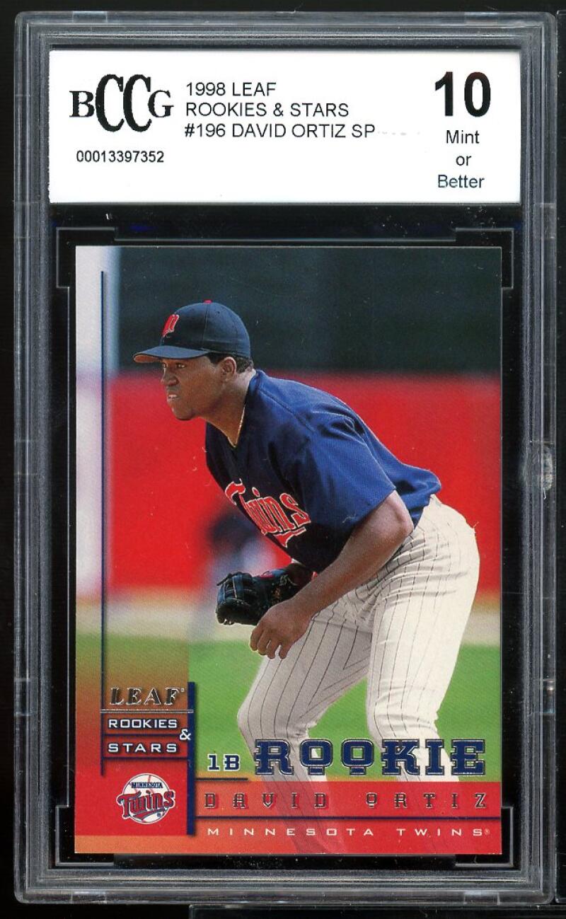 1998 Leaf Rookies &amp; Stars #196 David Ortiz Rookie Card BGS BCCG 10 Mint+ Image 1