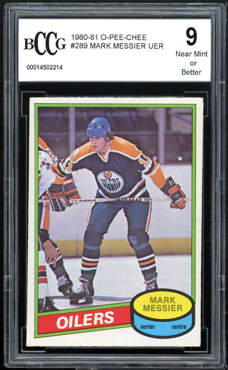 1980-81 O-Pee-Chee #289 Mark Messier Rookie Card BGS BCCG 9 Near Mint+ Image 1