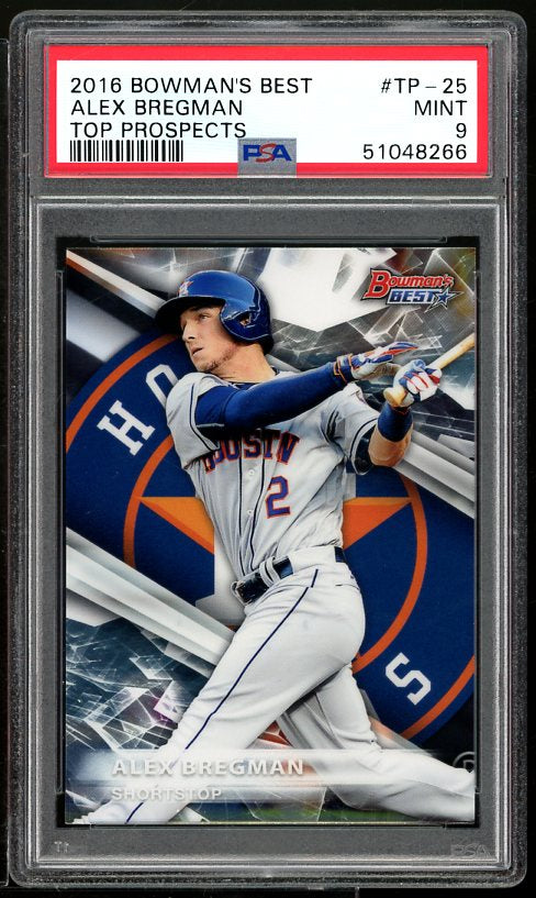 Alex Bregman Rookie Card 2016 Bowman's Best Top Prospects #TP-25 PSA 9 Image 1