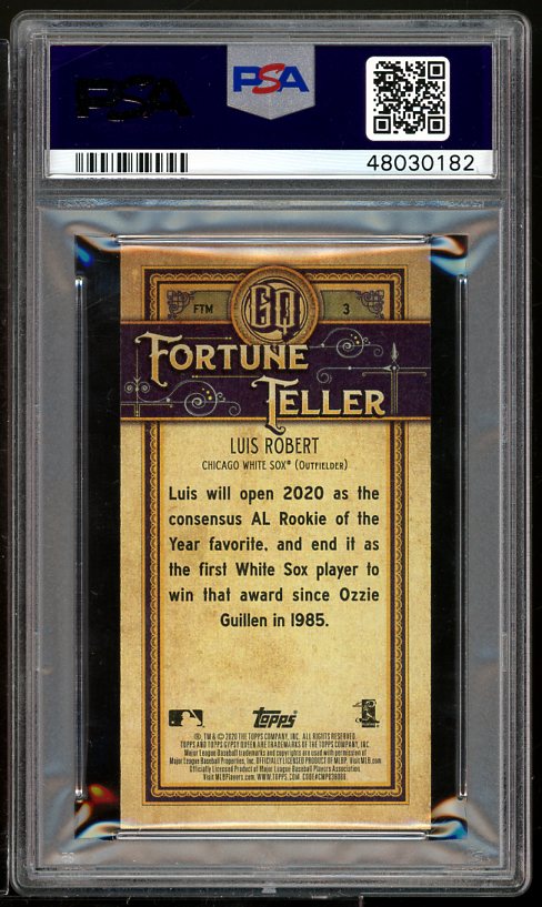 Luis Robert Rookie Card 2020 Topps Gypsy Queen Fortune Teller Minis #3 PSA 10 Image 2