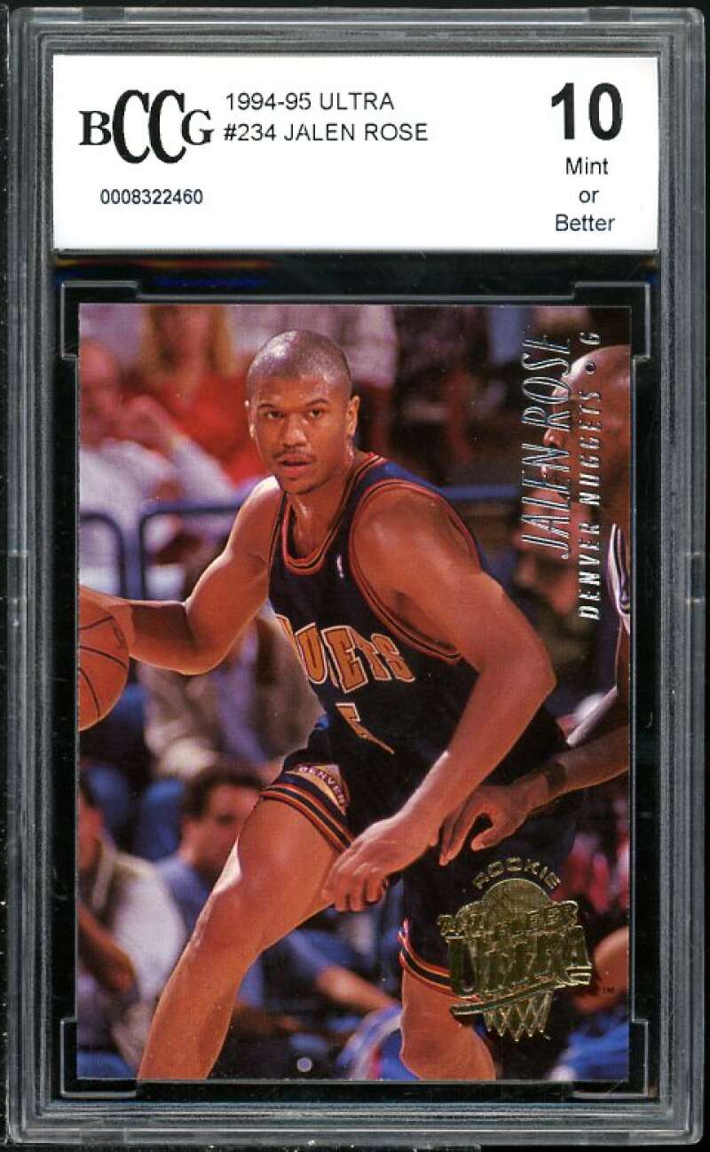 Jalen Rose Rookie Card 1994-95 Ultra #234 BGS BCCG 10 (read Description) Image 1