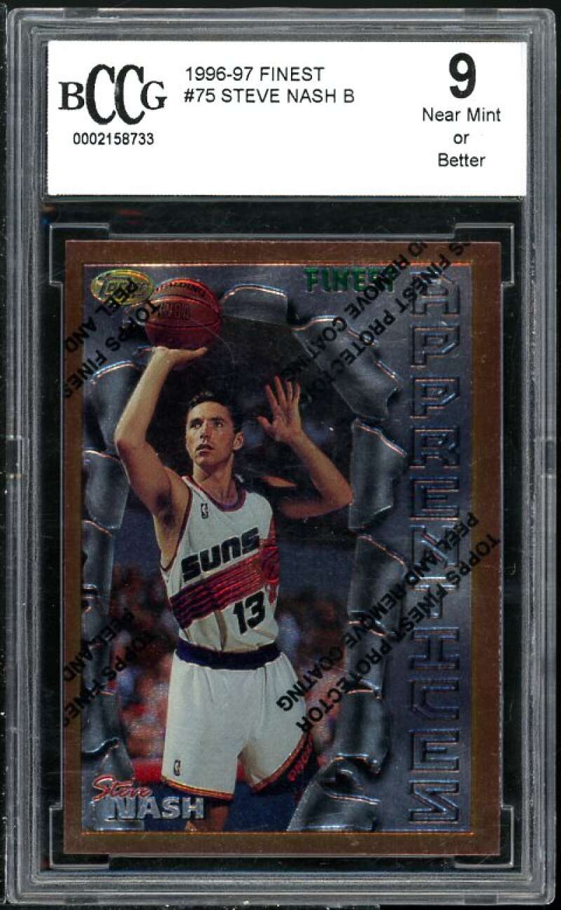 Steve Nash Rookie Card 1996-97 Finest #75 BGS BCCG 9 (read Description) Image 1