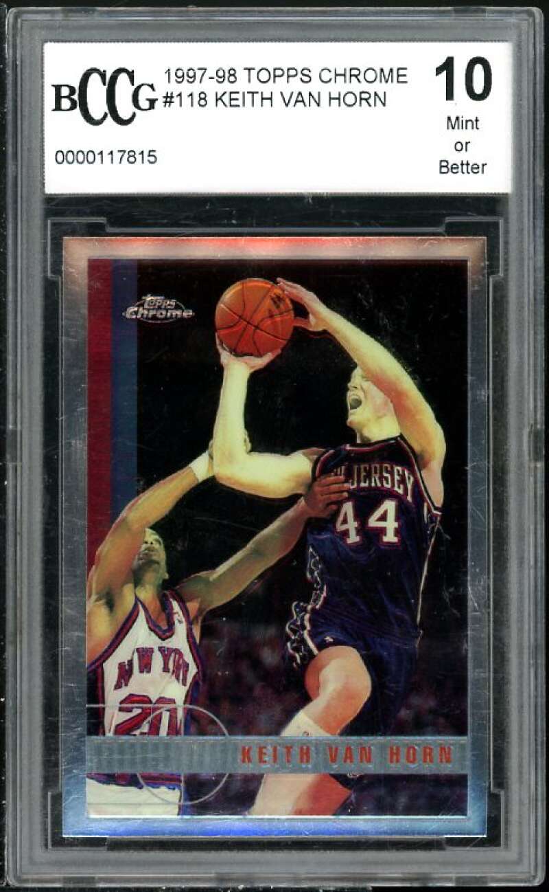 Keith Van Horn Rookie 1997-98 Topps Chrome #118 BGS BCCG 10 (read Description) Image 1