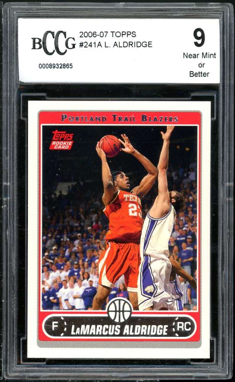 Lamarcus Aldridge Rookie Card 2006-07 Topps #241A BGS BCCG 9 (read Description) Image 1