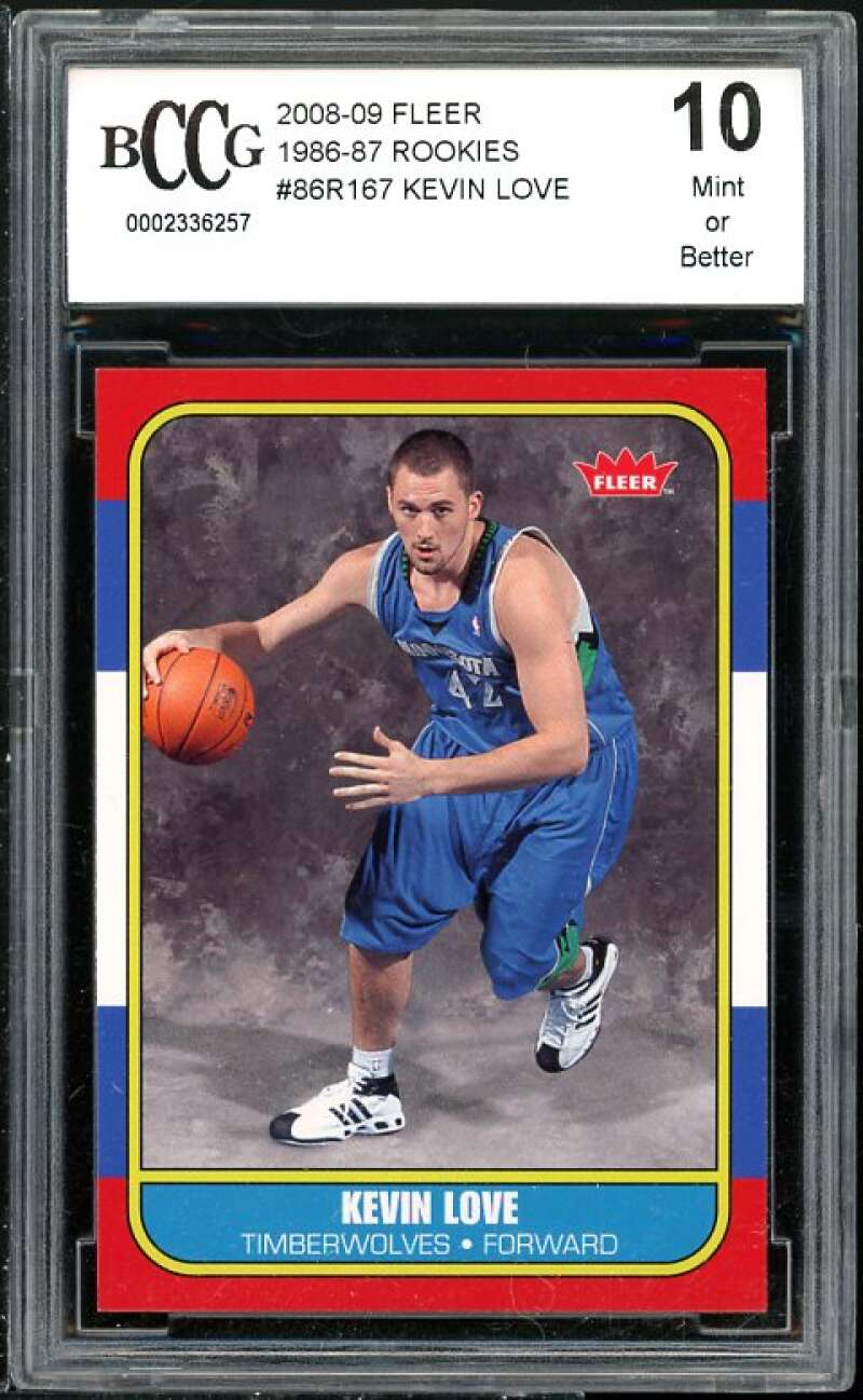 Kevin Love RC 2008-09 Fleer 1986-87 Rookies #167 BGS BCCG 10 (read Description) Image 1