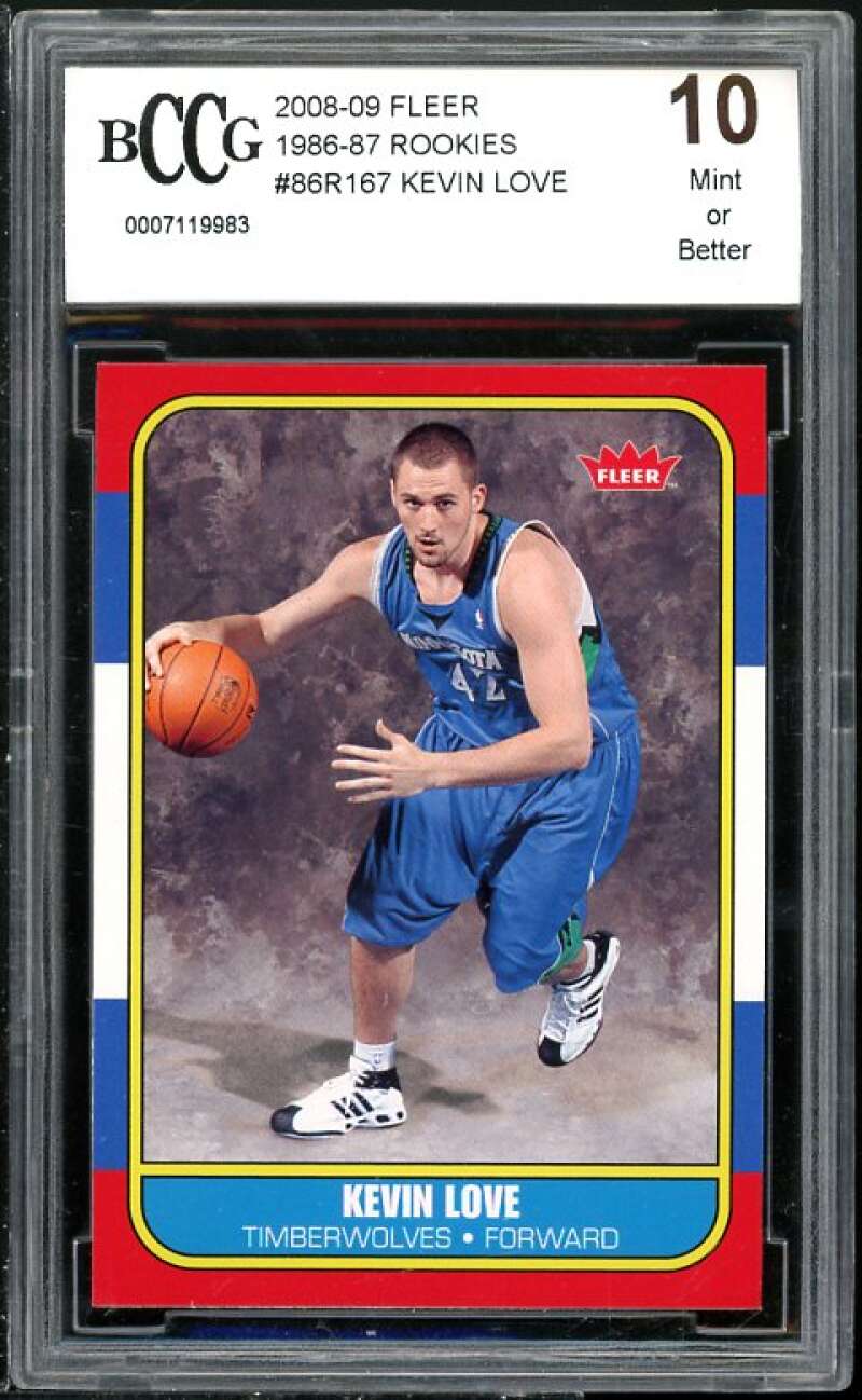 Kevin Love RC 2008-09 Fleer 1986-87 Rookies #167 BGS BCCG 10 (read Description) Image 1