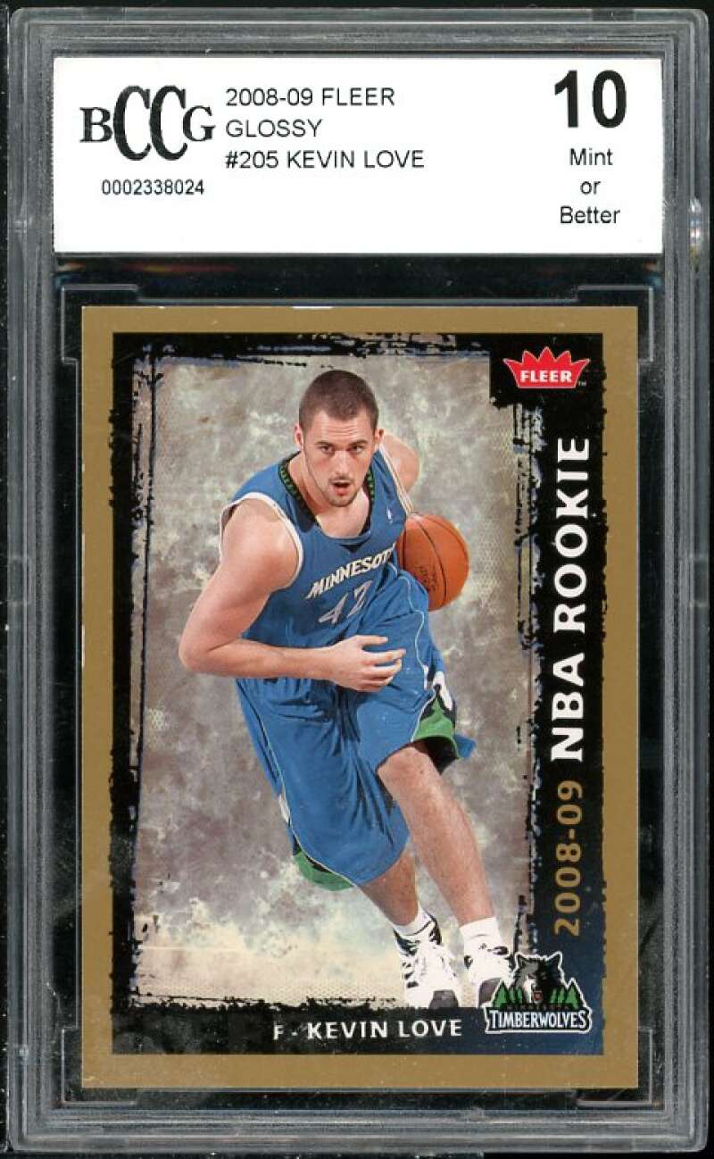 Kevin Love Rookie Card 2008-09 Fleer Glossy #205 BGS BCCG 10 (read Description) Image 1