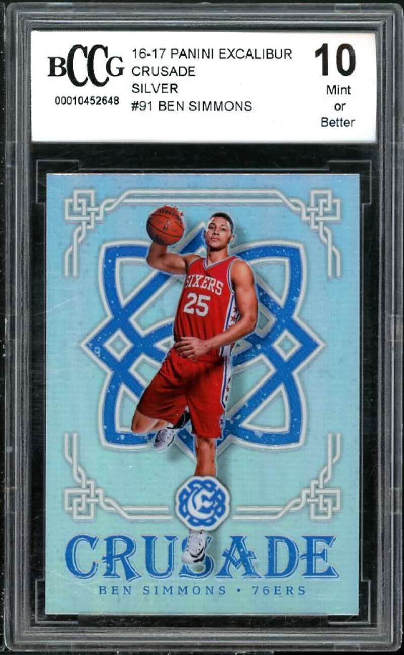 Ben Simmons Rookie 2016-17 Excalibur Silver #91 BGS BCCG 10 (Read Description) Image 1