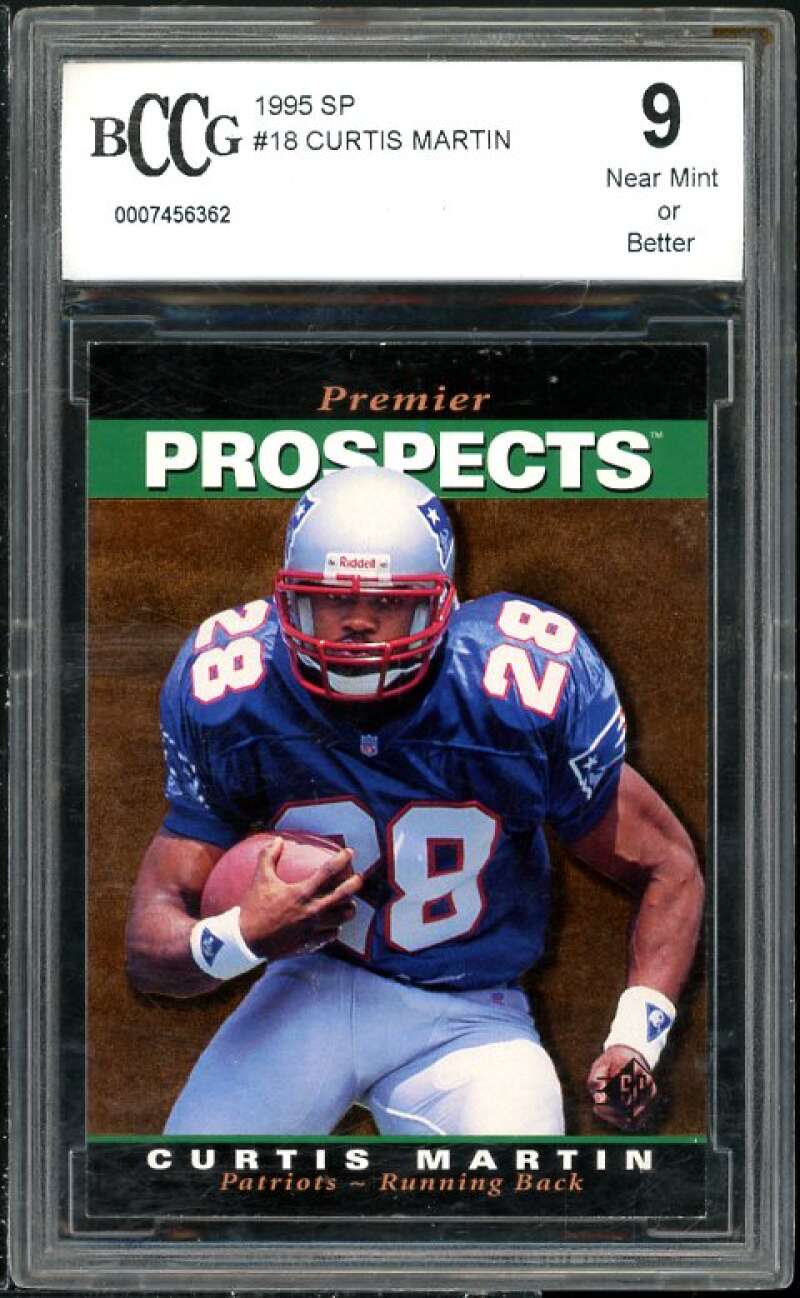 Curtis Martin Rookie Card 1995 SP #18 BGS BCCG 9 (Read Description) Image 1