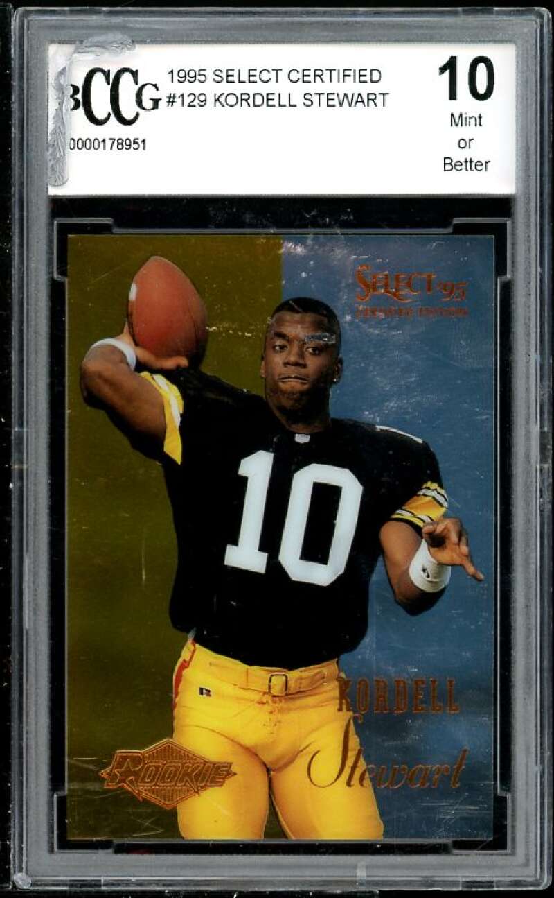 Kordell Stewart Rookie 1995 Select Certified #129 BGS BCCG 10 (Read Description) Image 1