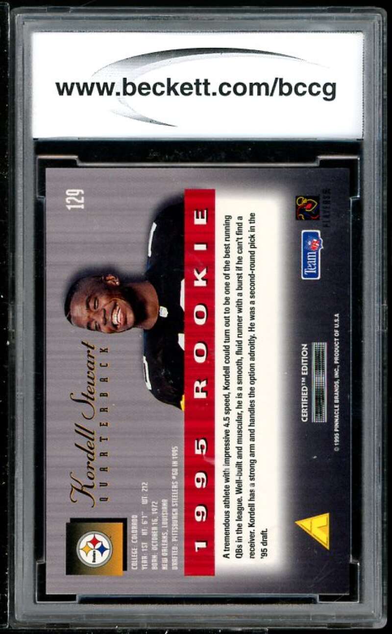 Kordell Stewart Rookie 1995 Select Certified #129 BGS BCCG 10 (Read Description) Image 2