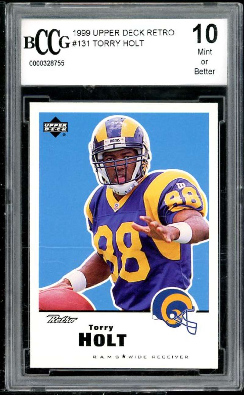 Torry Holt Rookie Card 1999 Upper Deck Retro #131 BGS BCCG 10 (Read Description) Image 1