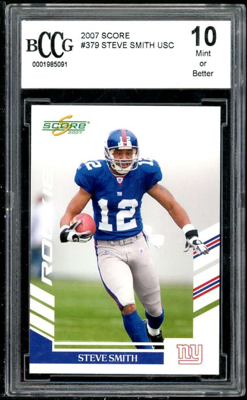 Steve Smith Rookie Card 2007 Score #379 BGS BCCG 10 (Read Description) Image 1