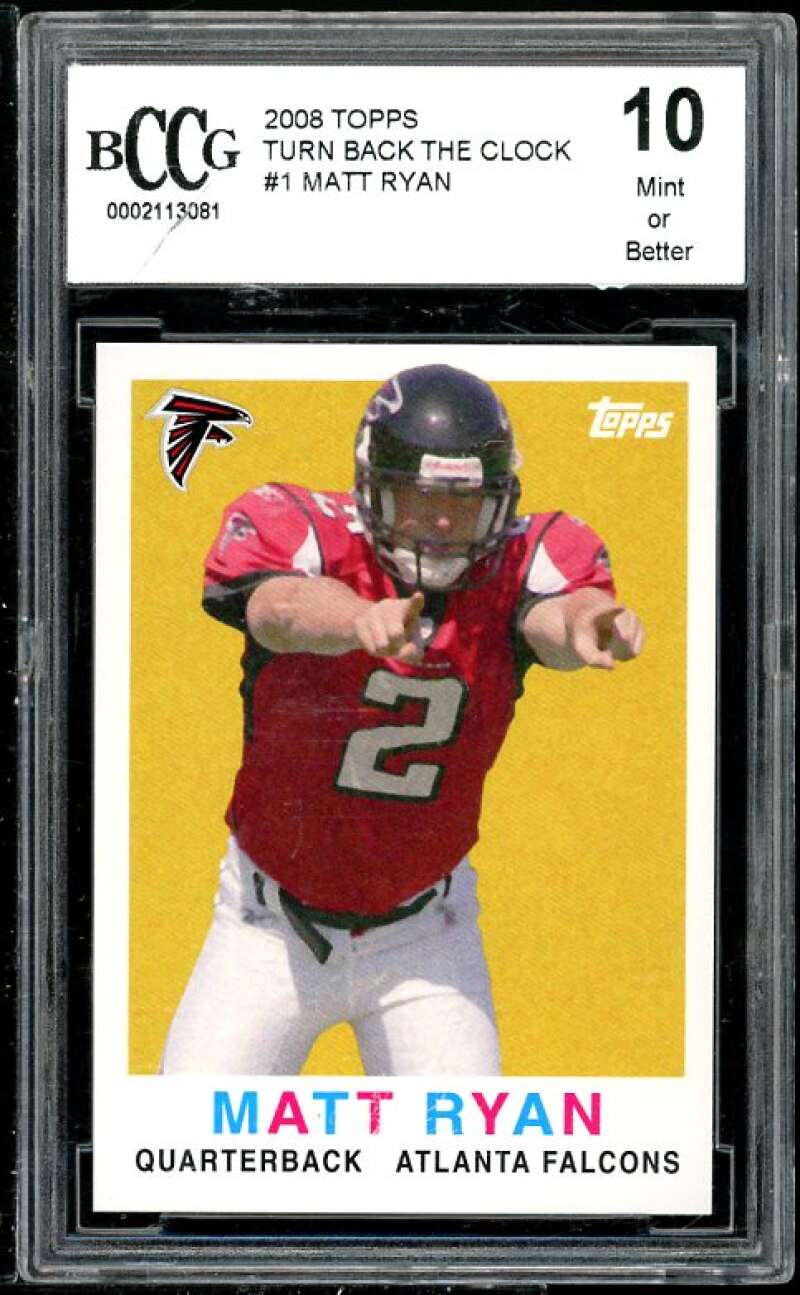 Matt Ryan Rookie Card 2008 Topps TBTC #1 BGS BCCG 10 (Read Description) Image 1