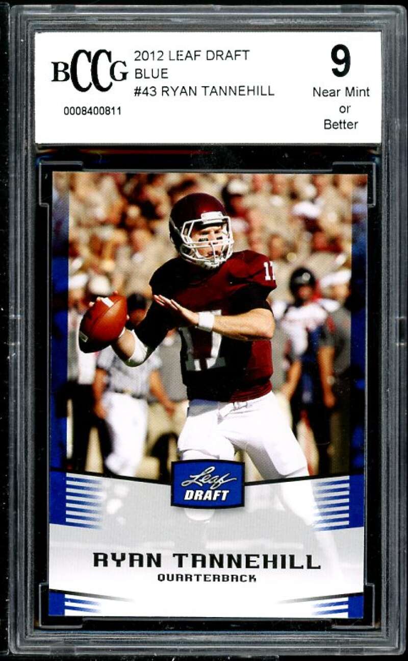 Ryan Tannehill Rookie 2012 Leaf Draft Blue #43 BGS BCCG 9 (Read Description) Image 1