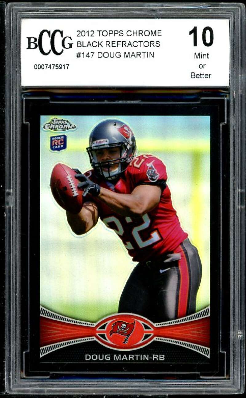 Doug Martin RC 2012 Topps Chrome Black Ref #147 BGS BCCG 10 (Read Description) Image 1