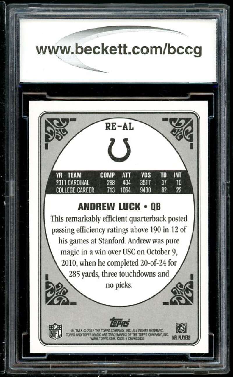 Andrew Luck 2012 Topps Magic Rookie Ench #RE-AL BGS BCCG 10 (Read Description) Image 2