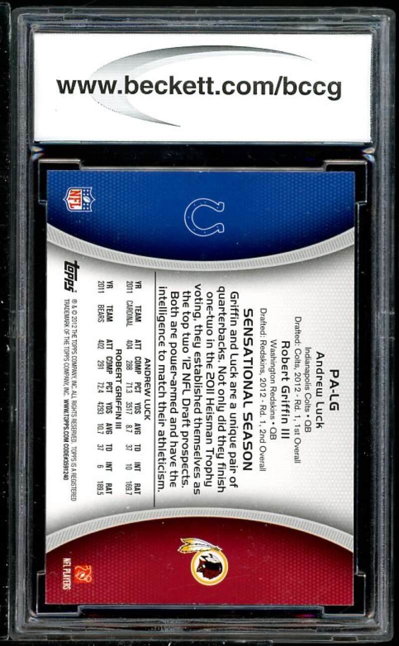 Andrew Luck/Griffin Rookie 2012 Topps Pairs #PALG BGS BCCG 10 (Read Description) Image 2