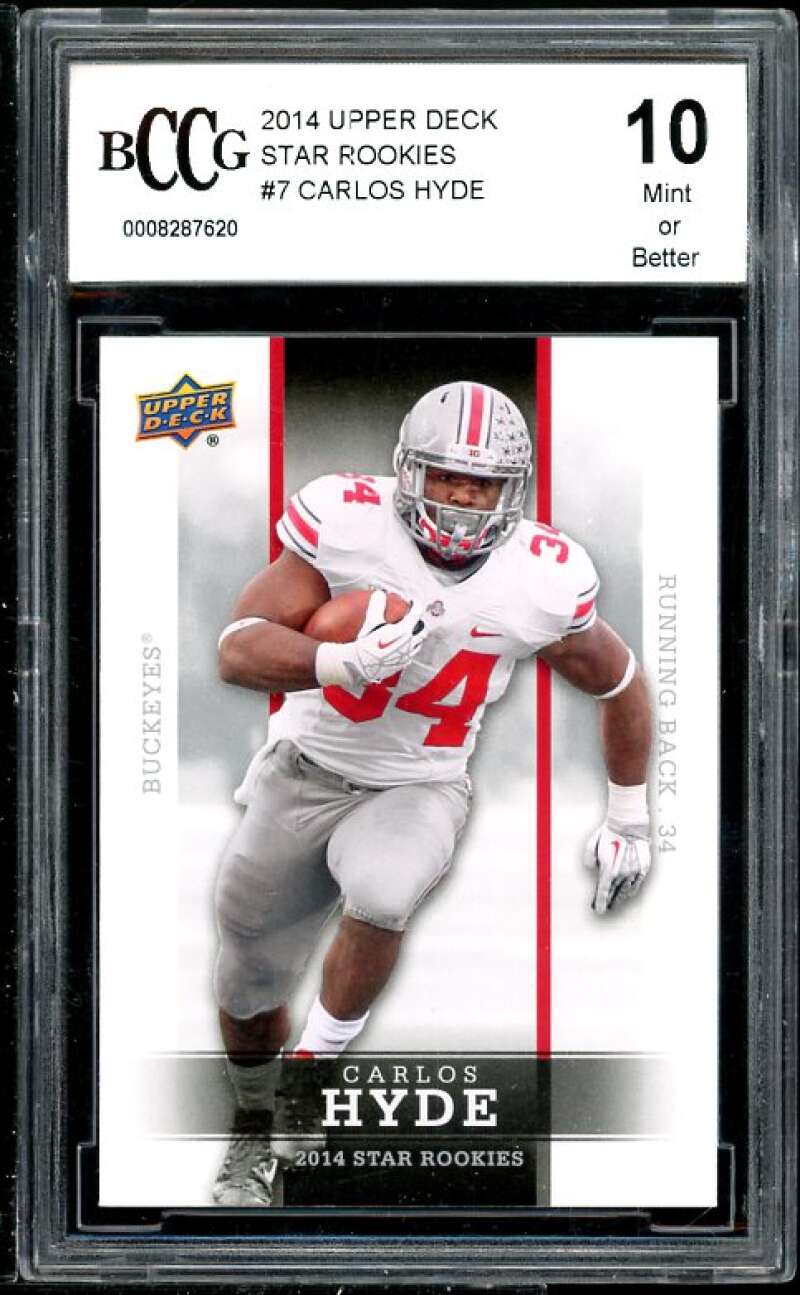 Carlos Hyde Rookie Card 2014 UD Star Rookies #7 BGS BCCG 10 (Read Description) Image 1