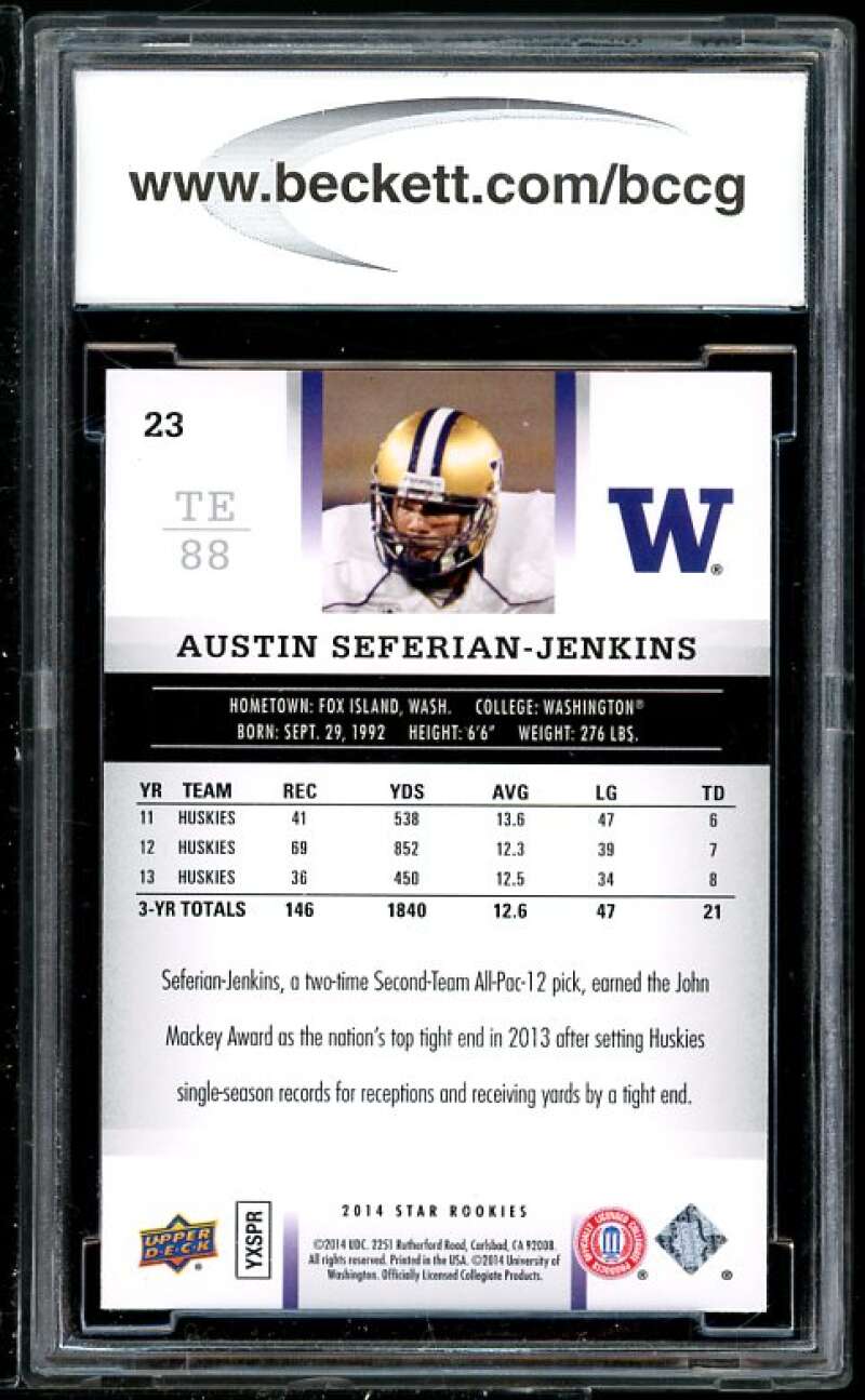 A. Seferian-Jenkins 2014 UD Star Rookies #23 BGS BCCG 10 (Read Description) Image 2