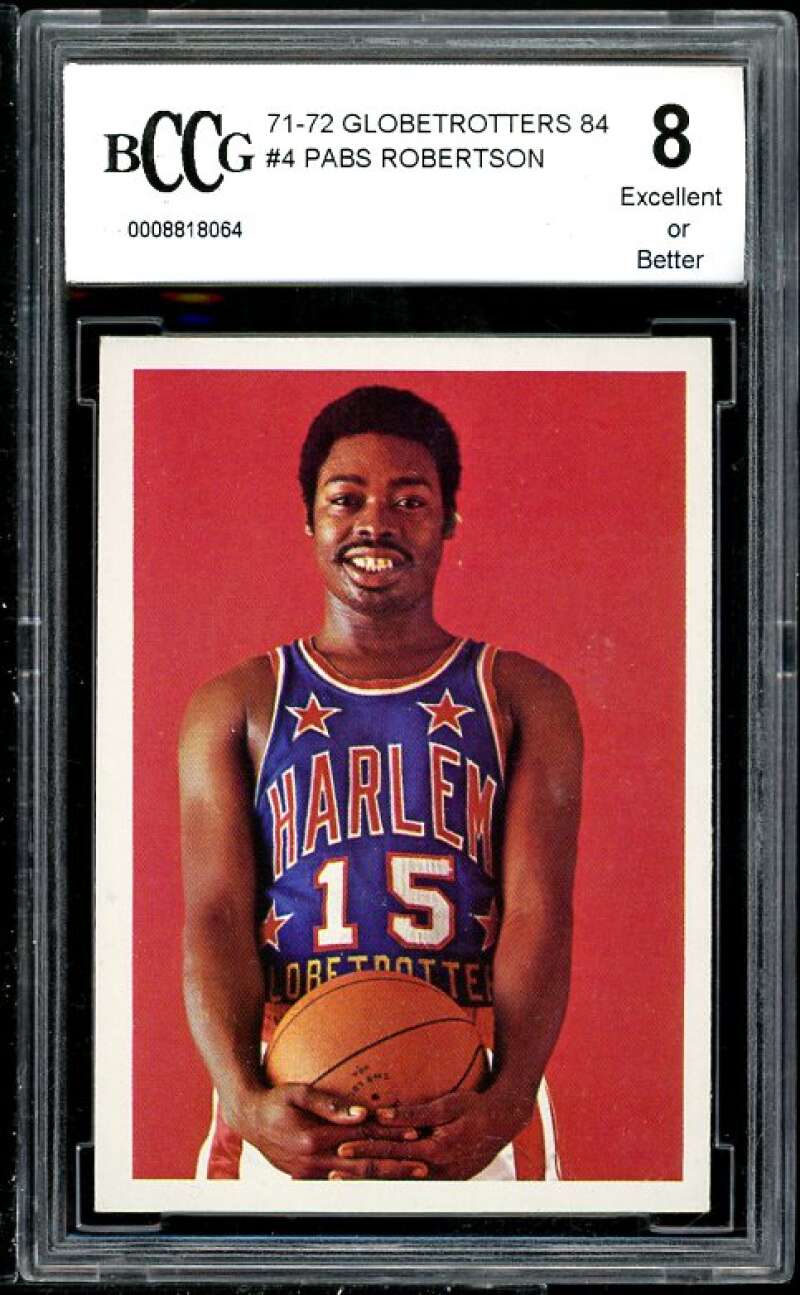 Pabs Robertson 197-72 Globetrotters 84 #4 BGS BCCG 8 (Read Description) Image 1