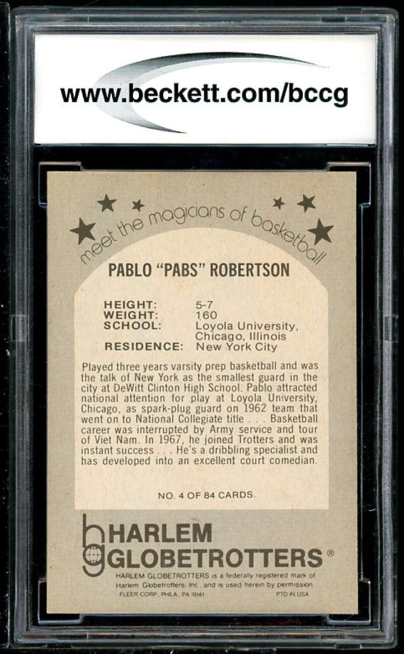 Pabs Robertson 197-72 Globetrotters 84 #4 BGS BCCG 8 (Read Description) Image 2