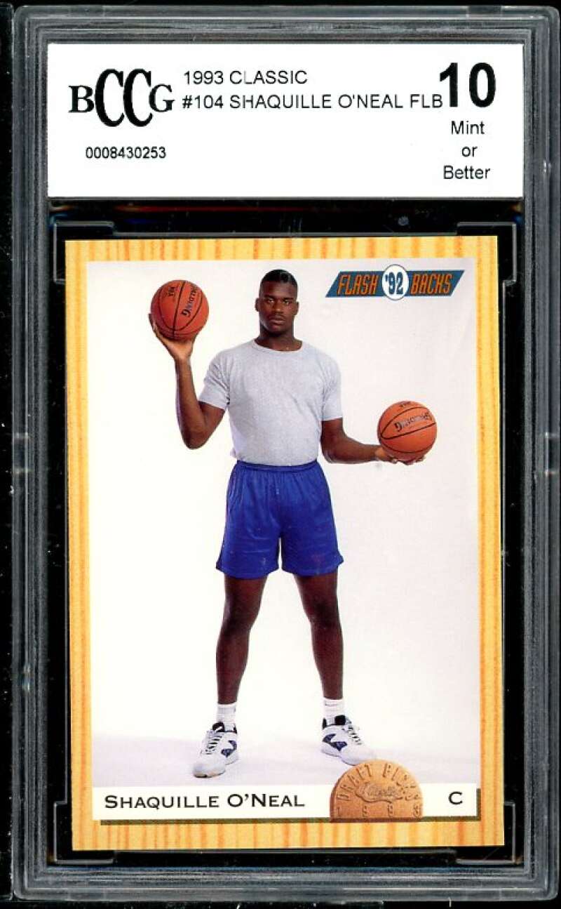 Shaquille O'Neal 1993 Classic Draft Picks #104 BGS BCCG 10 (Read Description) Image 1