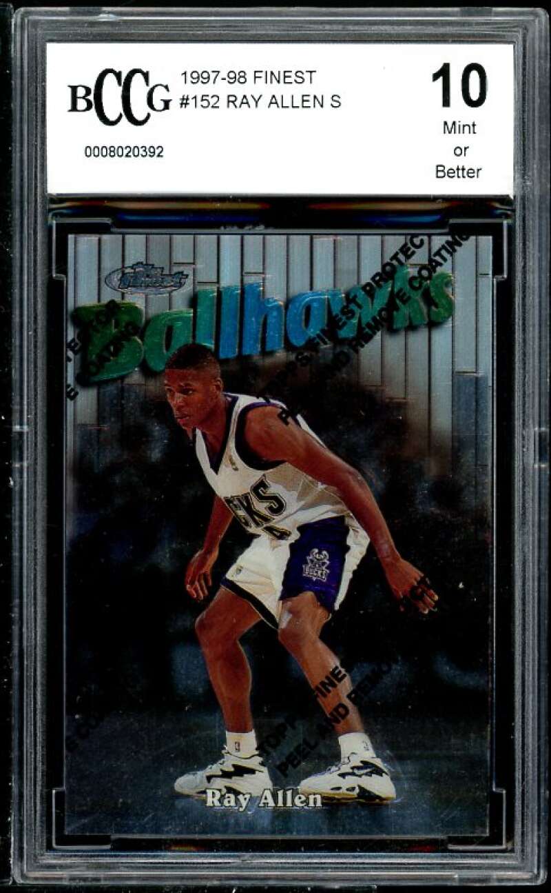 Ray Allen Card 1997-98 Finest Silver #152 BGS BCCG 10 (Read Description) Image 1