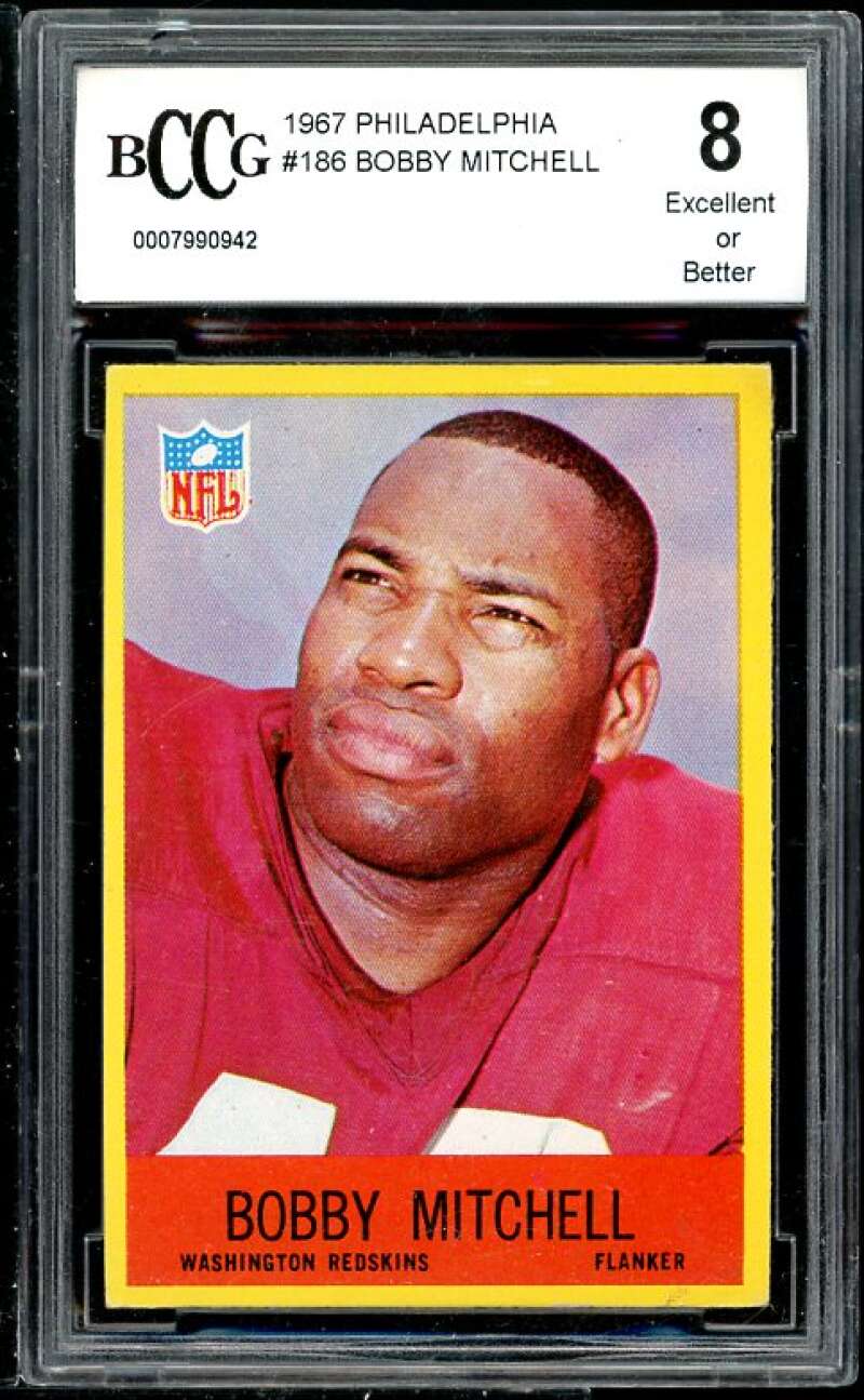 Bobby Mitchell Card 1967 Philadelphia #186 BGS BCCG 8 (Read Description) Image 1