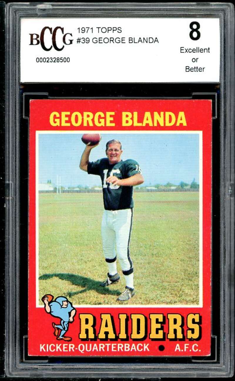 George Blanda Card 1971 Topps #39 BGS BCCG 8 (Read Description) Image 1