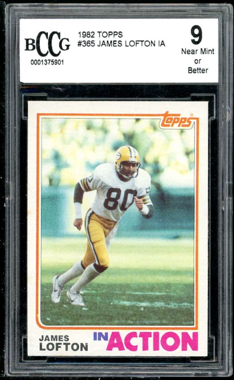 James Lofton Card 1982 Topps #365 BGS BCCG 9 (Read Description) Image 1