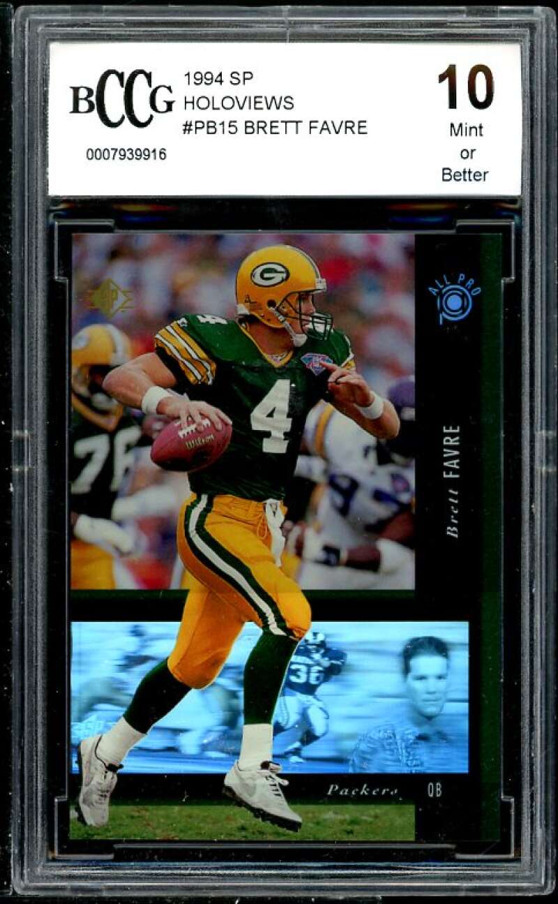 Brett Favre Card 1994 SP All-Pro Holoviews #PB15 BGS BCCG 10 (Read Description) Image 1