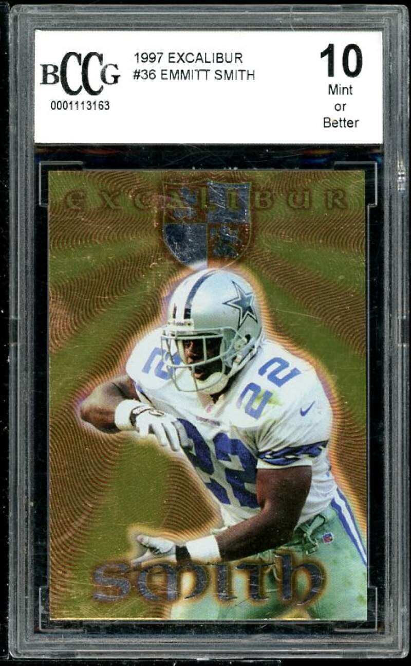 Emmit Smith Card 1997 Excalibur #36 BGS BCCG 10 (Read Description) Image 1