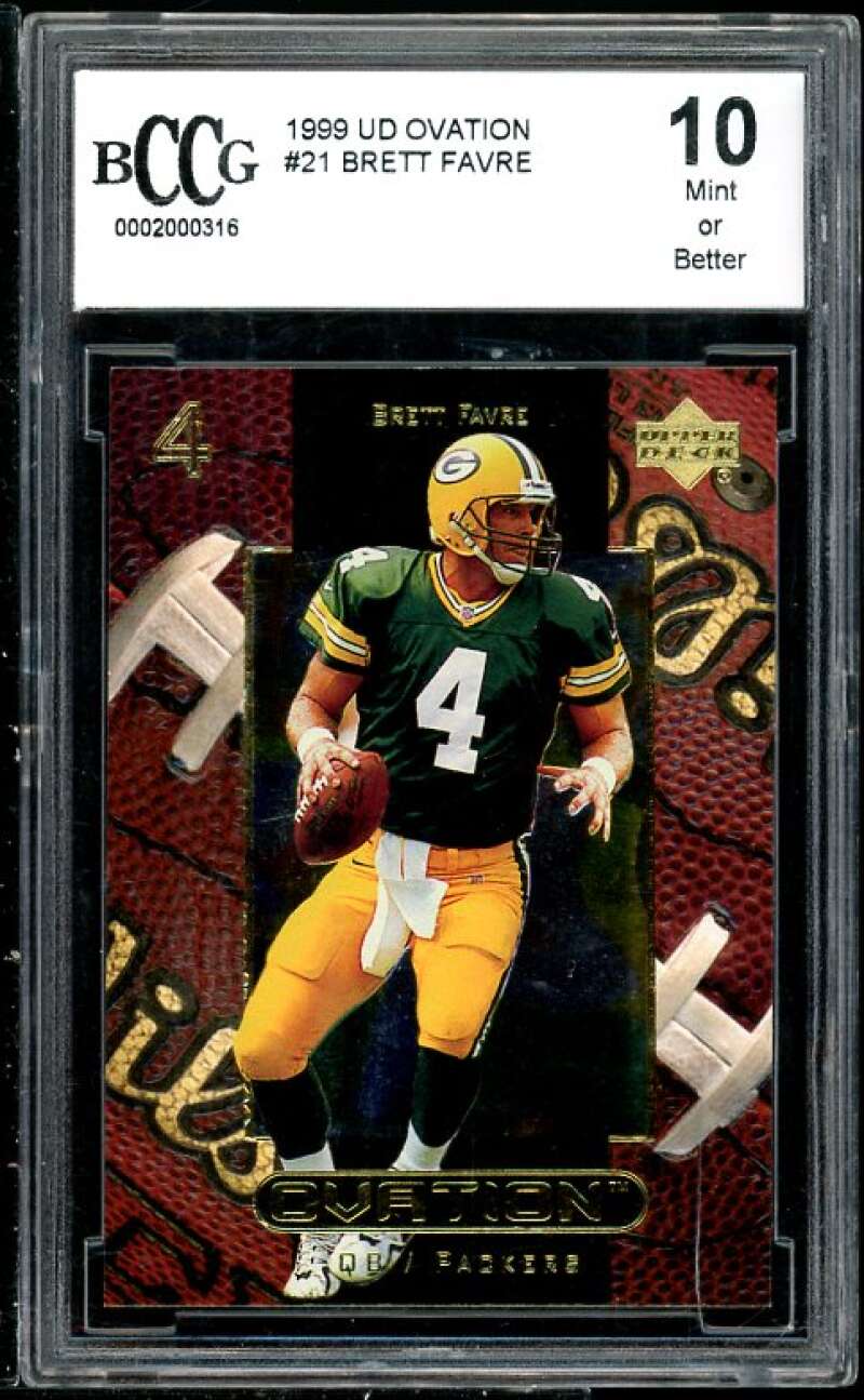 Brett Favre Card 1999 UD Ovation #21 BGS BCCG 10 (Read Description) Image 1