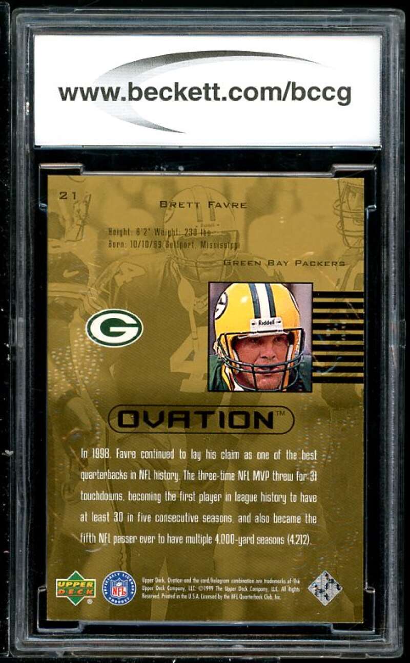 Brett Favre Card 1999 UD Ovation #21 BGS BCCG 10 (Read Description) Image 2