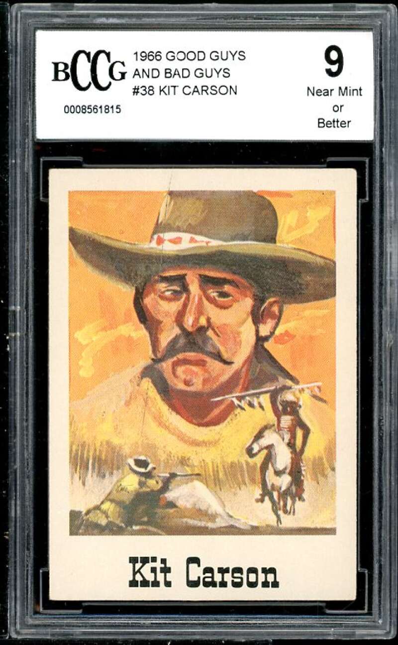 Kit Carson Card 1966 Good Guys And Bad Guys #38 BGS BCCG 9 (Read Description) Image 1