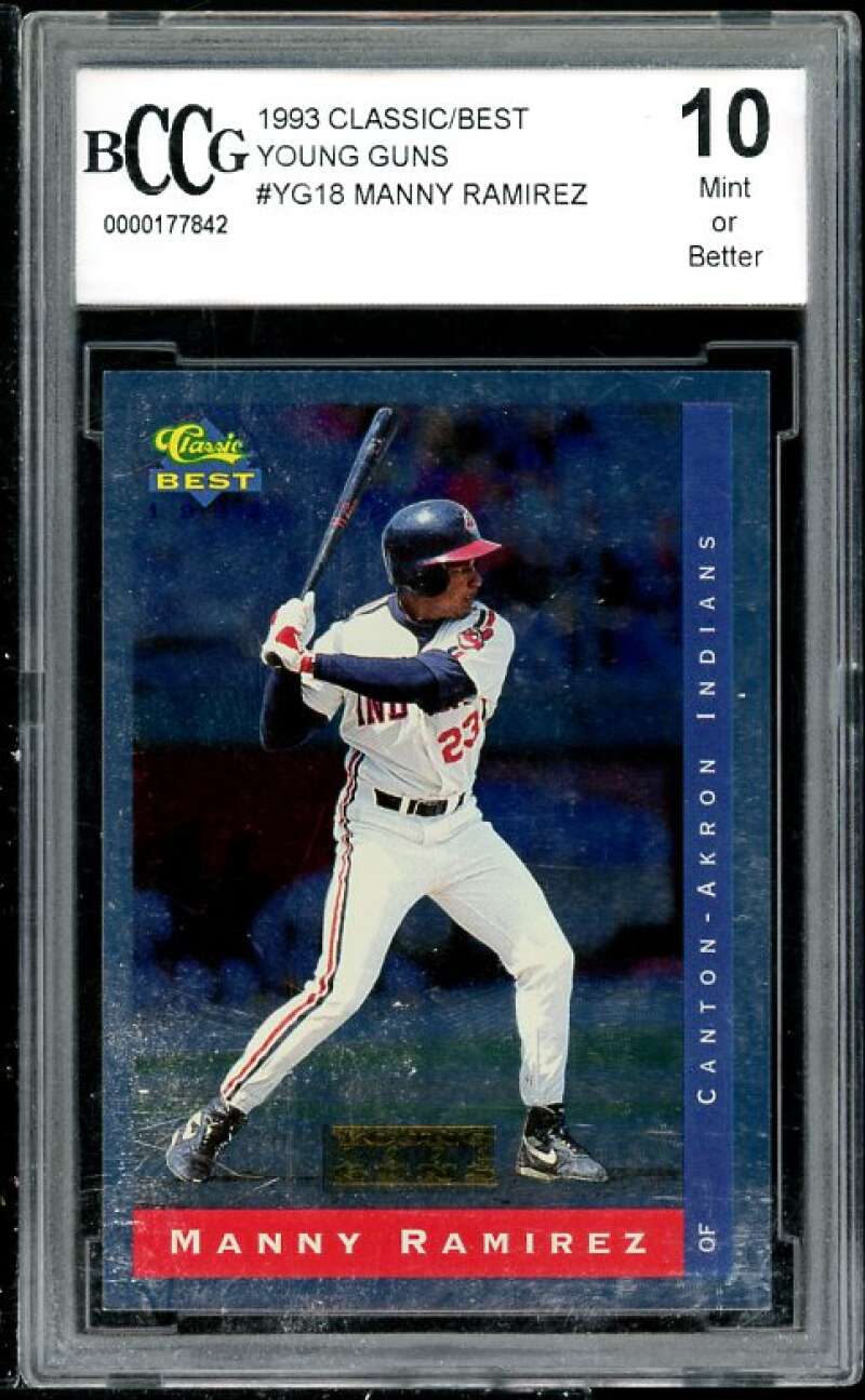 Manny Ramirez Rookie 1993 Classic Best YG #18 BGS BCCG 10 (Read Description) Image 1