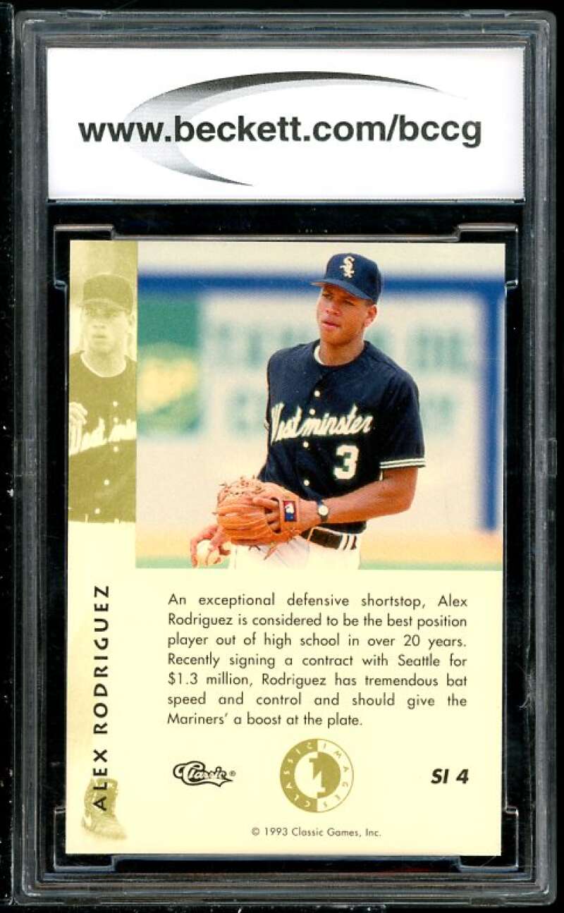 Alex Rodriguez Rookie 1993-94 Classic Images SI #4 BGS BCCG 9 (Read Description) Image 2